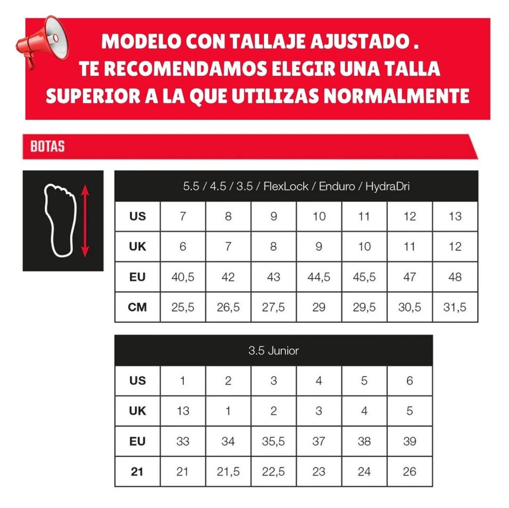 Ayuda Tallas Botas Leatt